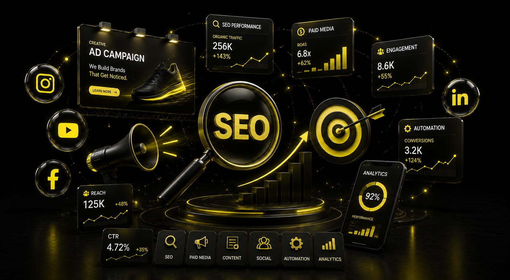 Digital marketing analytics dashboard